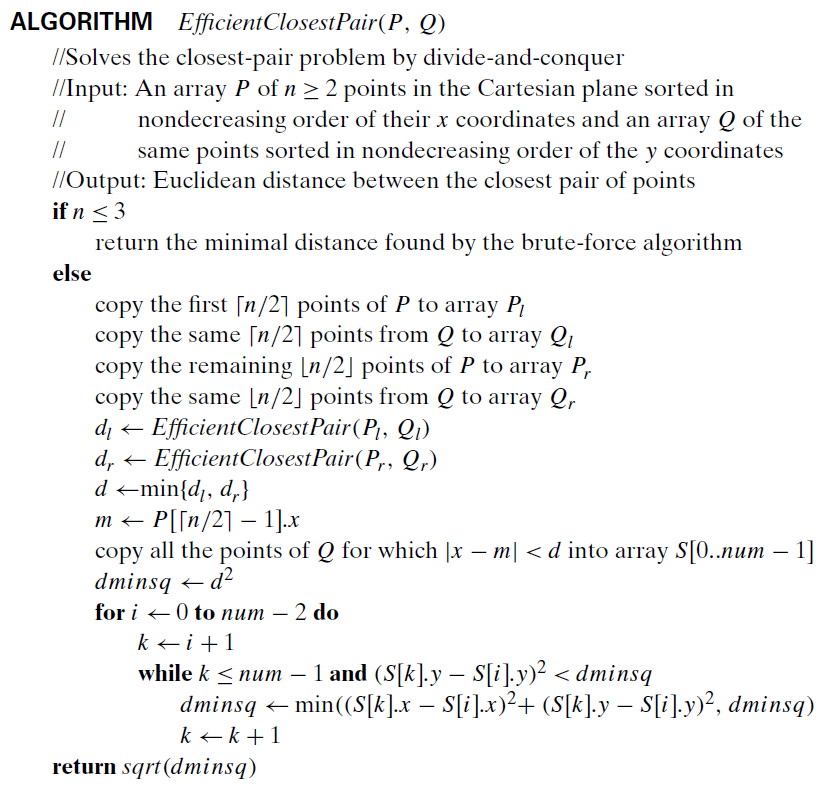 Solved I need to convert this EfficientClosestPair | Chegg.com