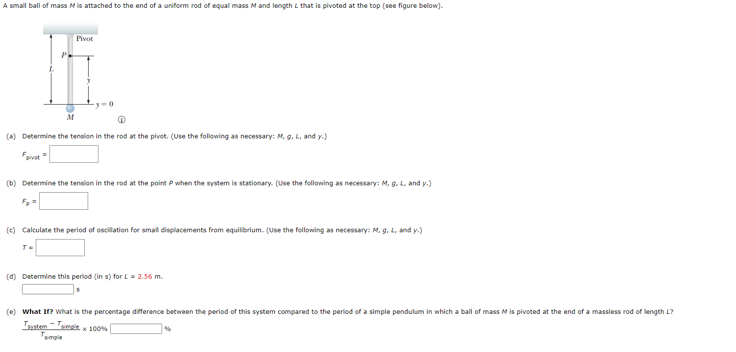 Solved (a) Determine the tension in the rod at the pivot. | Chegg.com