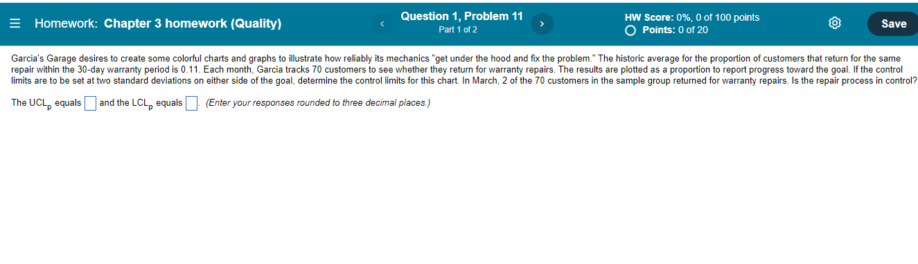 Solved = Homework: Chapter 3 Homework (Quality) Question 1, | Chegg.com