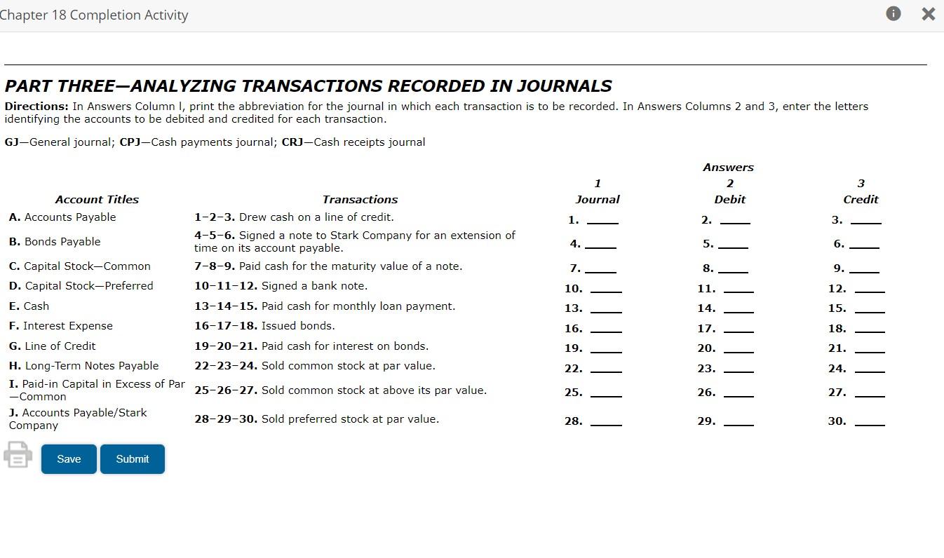 Solved Chapter 18 Completion Activity x PART THREE-ANALYZING 