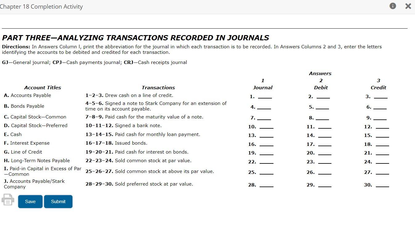 Solved Chapter 18 Completion Activity x PART THREE-ANALYZING