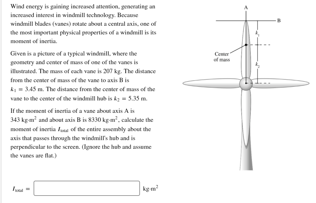 Solved Given is a picture of a typical windmill, where the | Chegg.com
