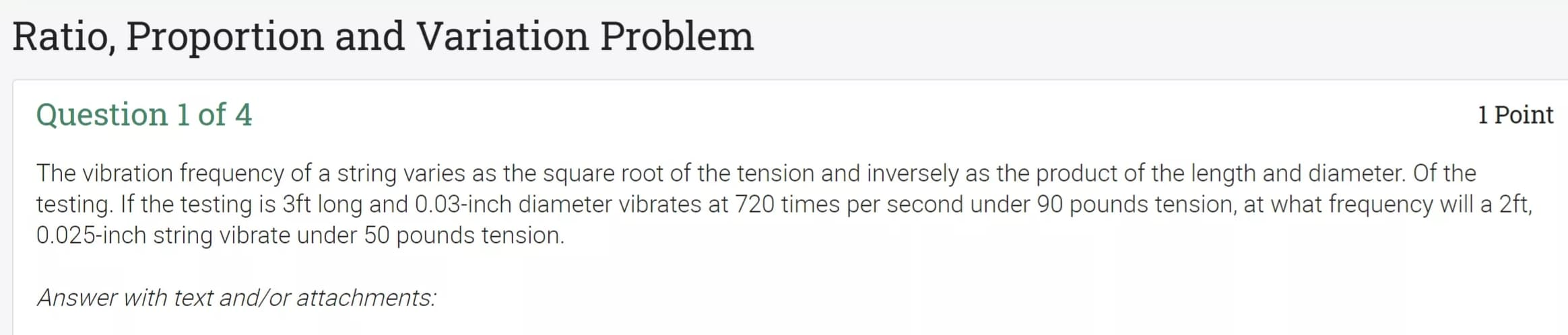 Solved Ratio, Proportion And Variation Problem Question 1 Of | Chegg.com