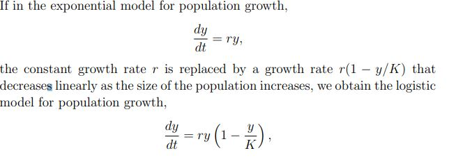 Solved If in the exponential model for population growth, di | Chegg.com