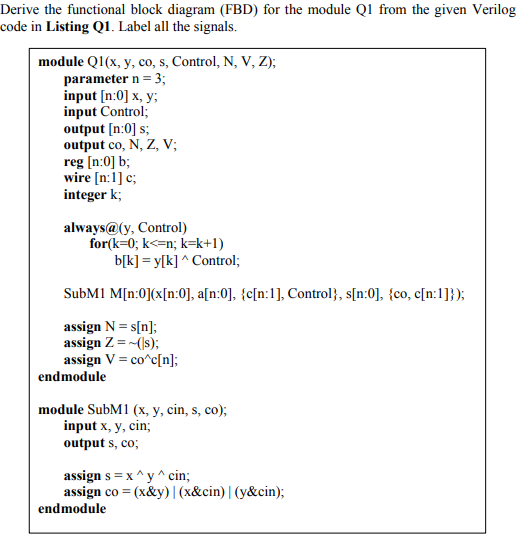 Solved Derive The Functional Block Diagram Fbd For The Chegg Com