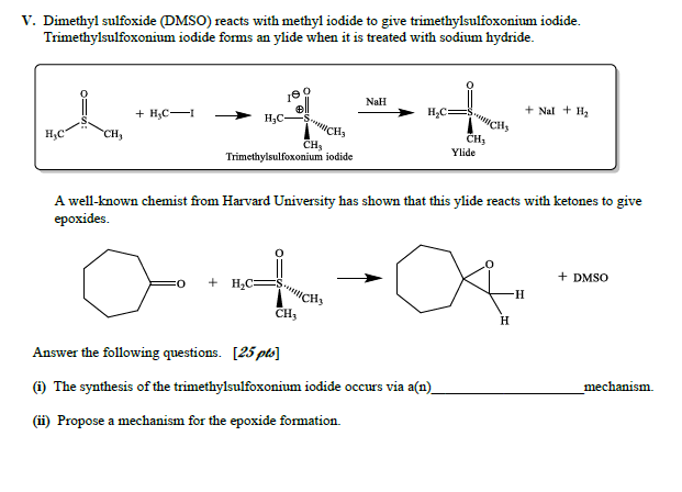 solved-v-dimethyl-sulfoxide-dmso-reacts-with-methyl-chegg