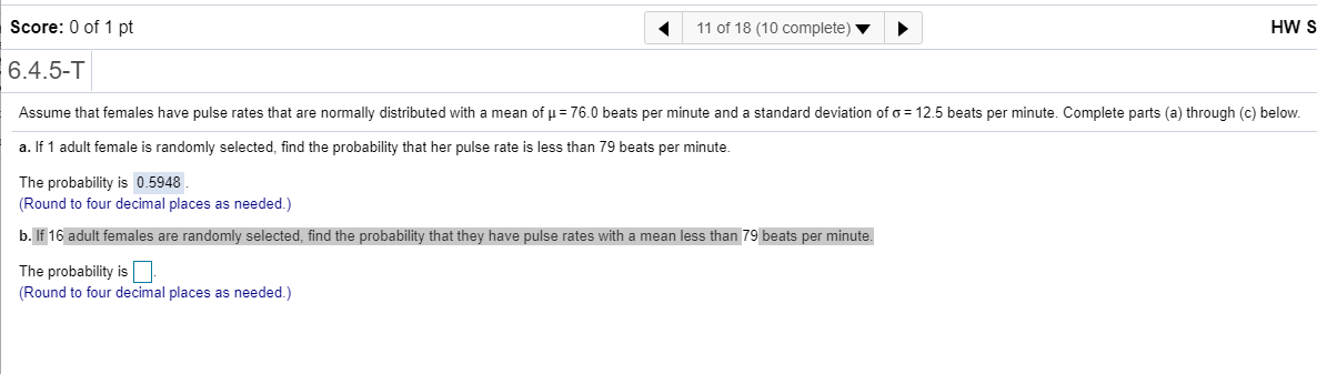 Solved Assume that females have pulse rates that are | Chegg.com