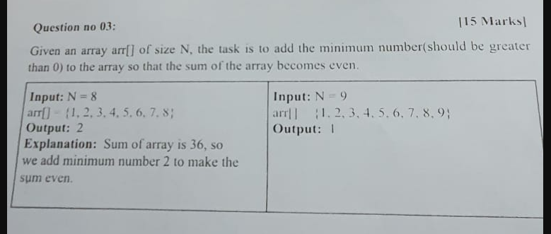 Solved Question no 03: 115 Marks Given an array arr[] of | Chegg.com