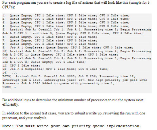 The program will simulate a processor using a | Chegg.com
