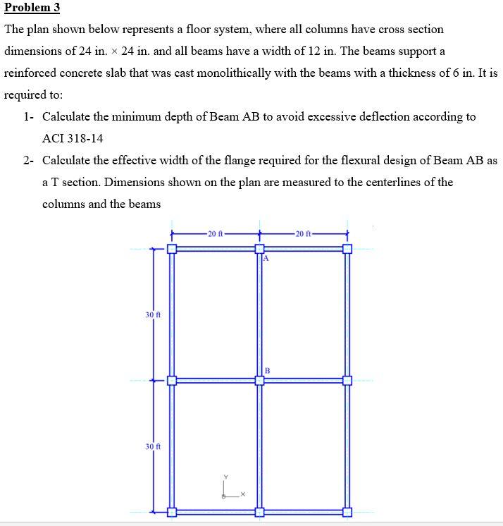 Solved Problem 3 The plan shown below represents a floor | Chegg.com