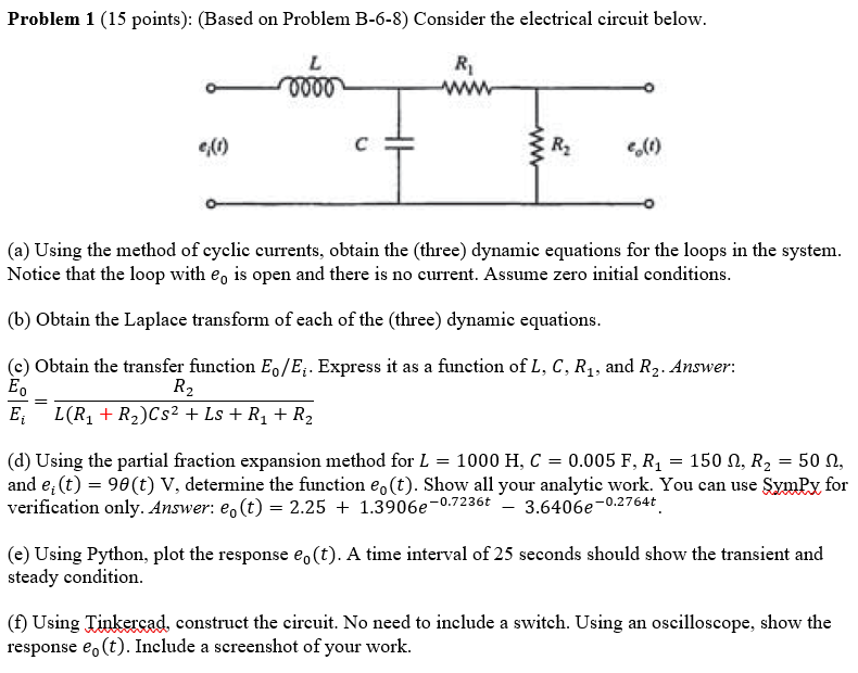 Solved Problem 1 (15 Points): (Based On Problem B-6-8) | Chegg.com