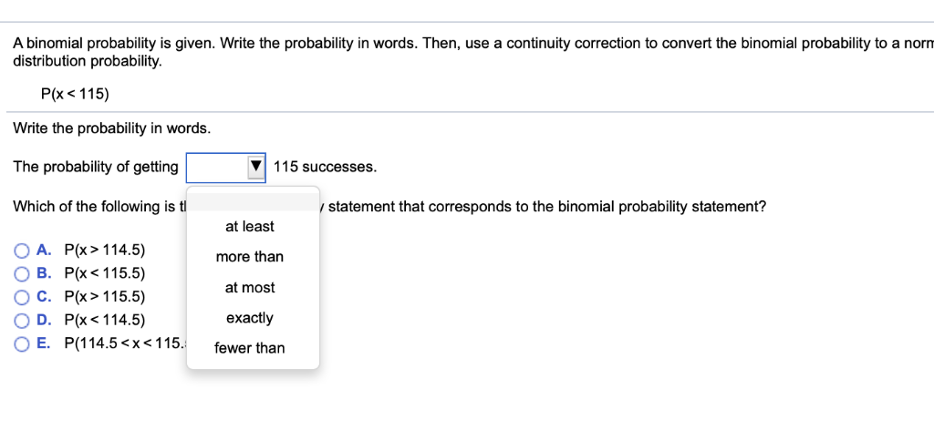 Solved A binomial probability is given. Write the | Chegg.com