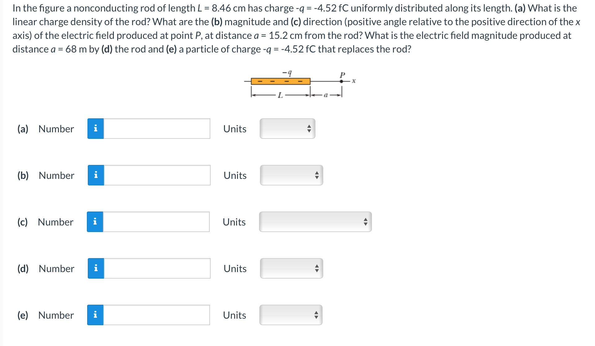 Solved In The Figure A Nonconducting Rod Of Length L=8.46 Cm | Chegg.com