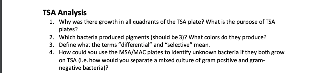 Solved TSA Analysis 1. Why was there growth in all quadrants | Chegg.com