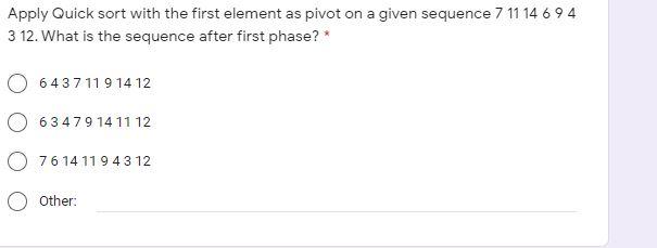 Solved Apply Quick sort with the first element as pivot on a | Chegg.com