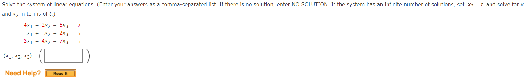 Solved Solve The System Of Linear Equations. (Enter Your | Chegg.com