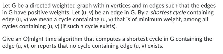 Solved Let G be a directed weighted graph with n vertices | Chegg.com