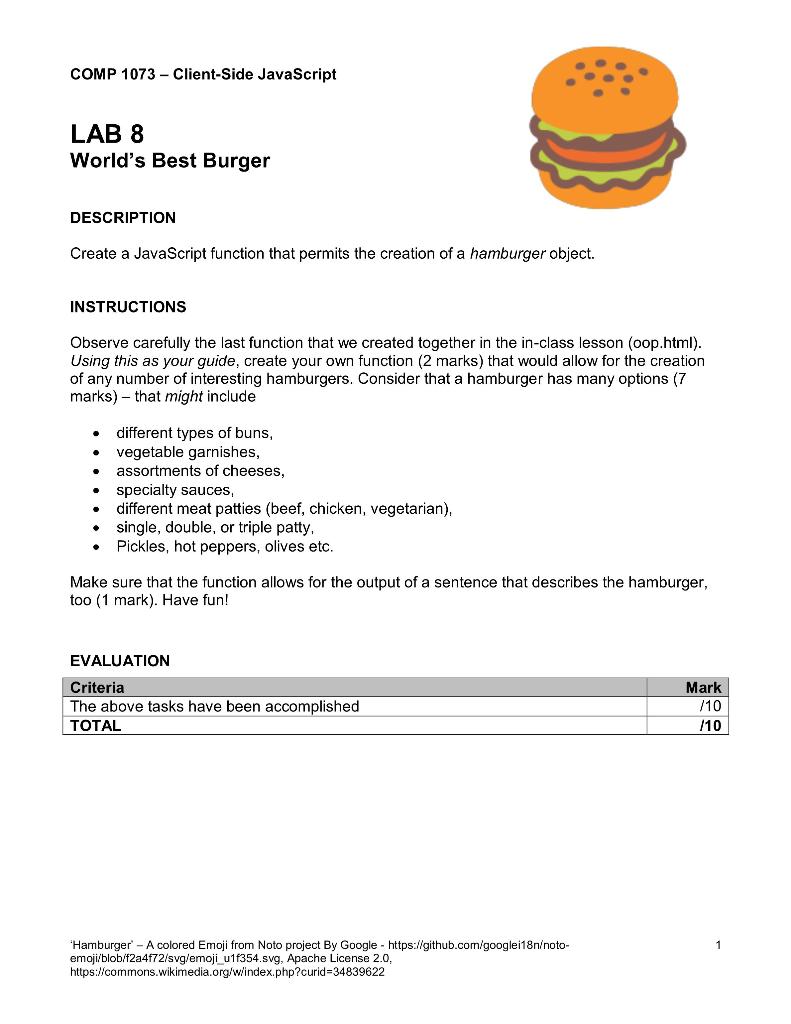 Solved COMP 1073 - Client-Side JavaScript LAB 8 World's Best