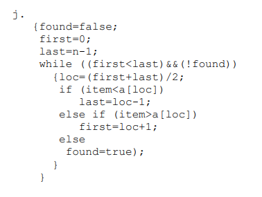 Solved For each of the blocks of code shown below, indicate | Chegg.com