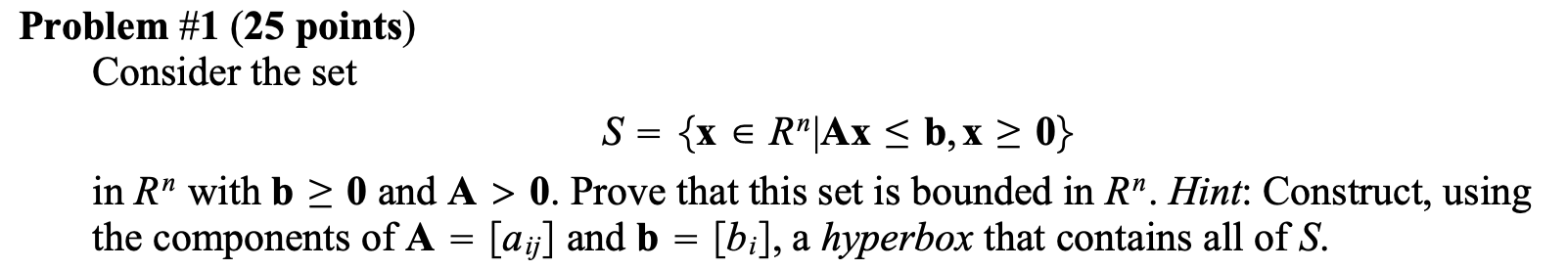 Solved Problem #1 (25 points) Consider the set | Chegg.com