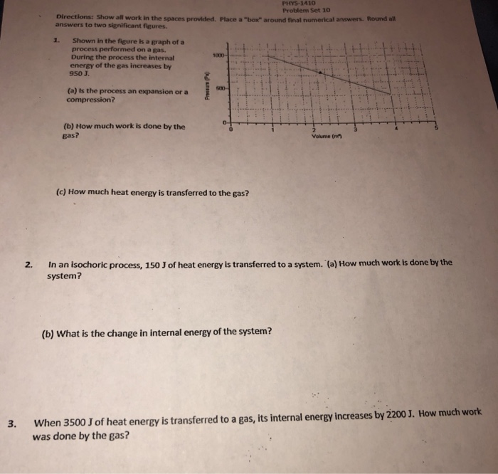 Solved PHYS-1410 Problem Set 10 Directions: Show All Work In | Chegg.com