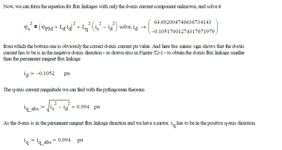 2. PMSM with small saliency Parameters for a PMSM | Chegg.com