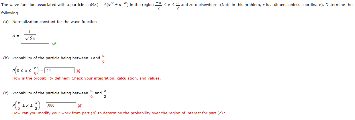 Solved The wave function associated with a particle is y(x) | Chegg.com