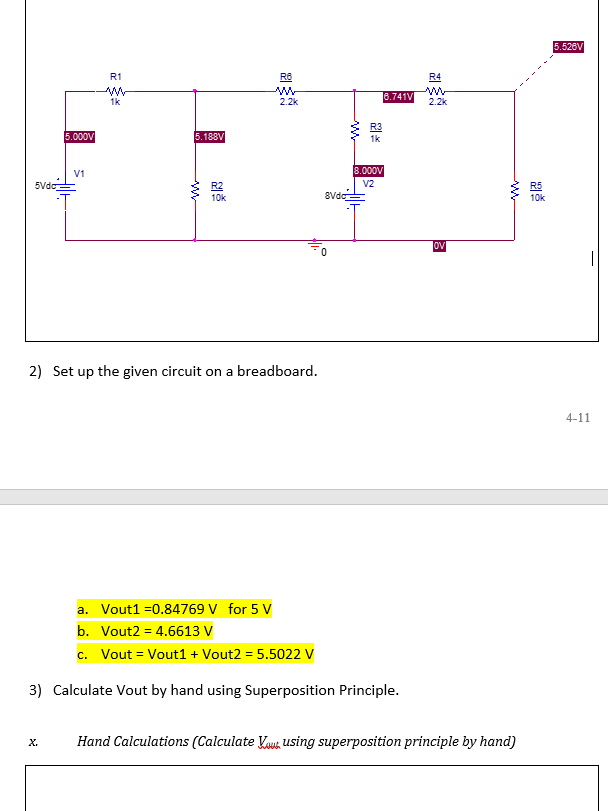 Solved Vout Is Right Top Corner (1-2) ﻿hand Calculation For | Chegg.com