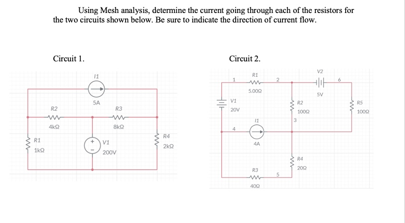 Solved Using Mesh analysis, determine the current going | Chegg.com