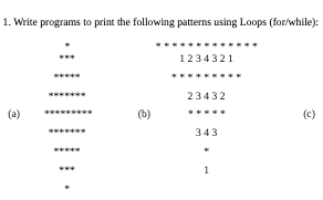 Solved 1. Write Programs To Print The Following Patterns | Chegg.com