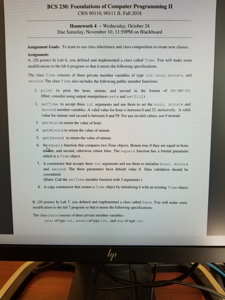 Solved BCS 230: Foundations of Computer Programming II CRN | Chegg.com