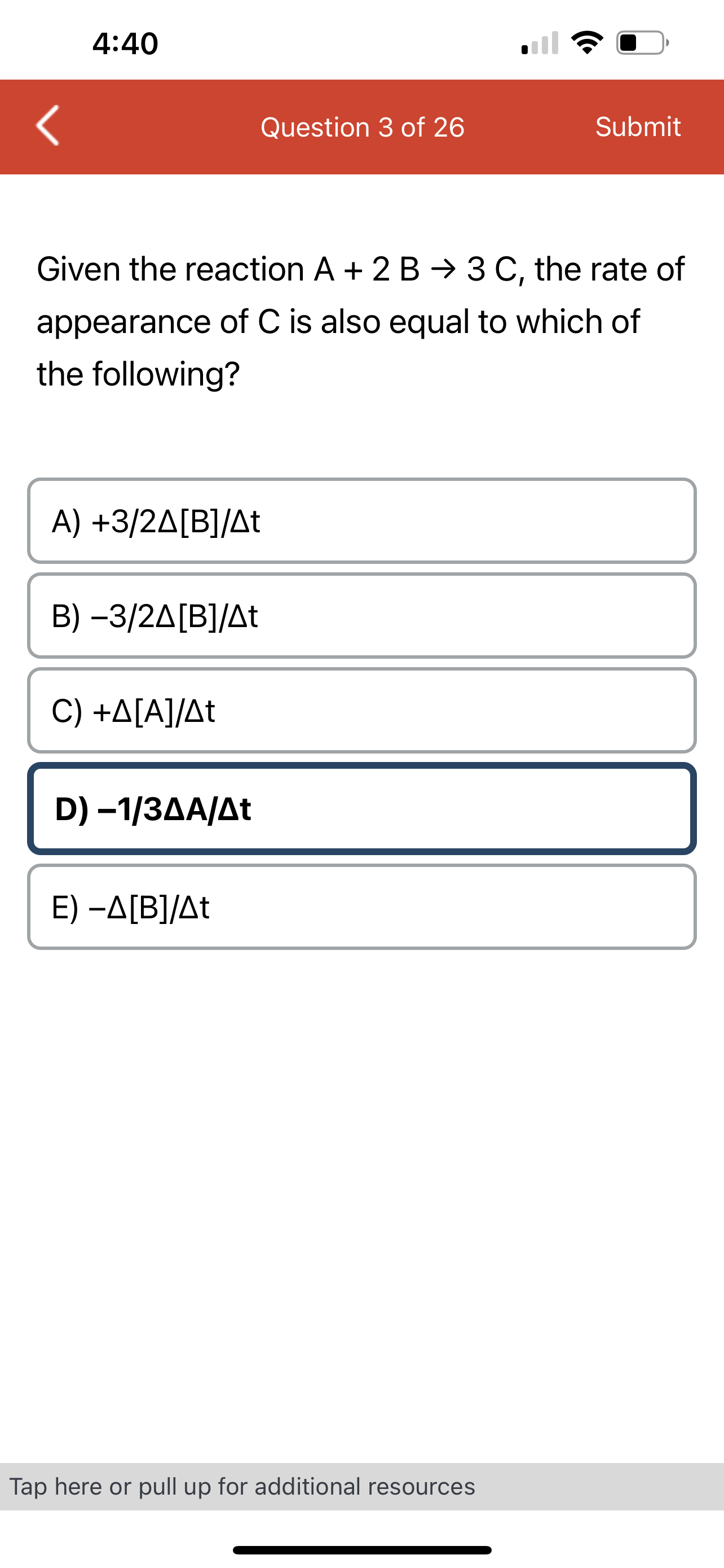 Solved Given the reaction A+2B->3C, the rate of\\nappearance | Chegg.com