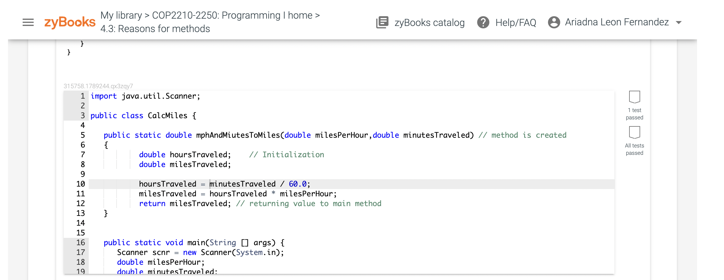 in JAVA Write a method so that the main() code below
