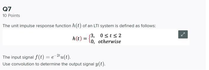 Solved The unit impulse response function h(t) of an LTI | Chegg.com