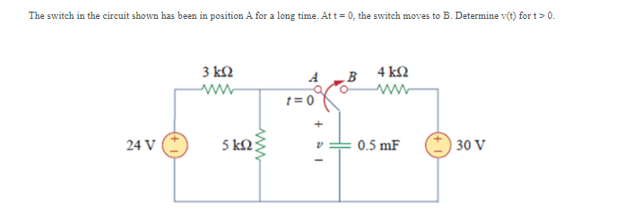 Solved The Switch In The Circuit Shown Has Been In Position 