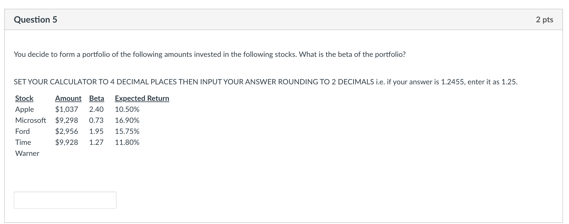 Solved You decide to form a portfolio of the following | Chegg.com