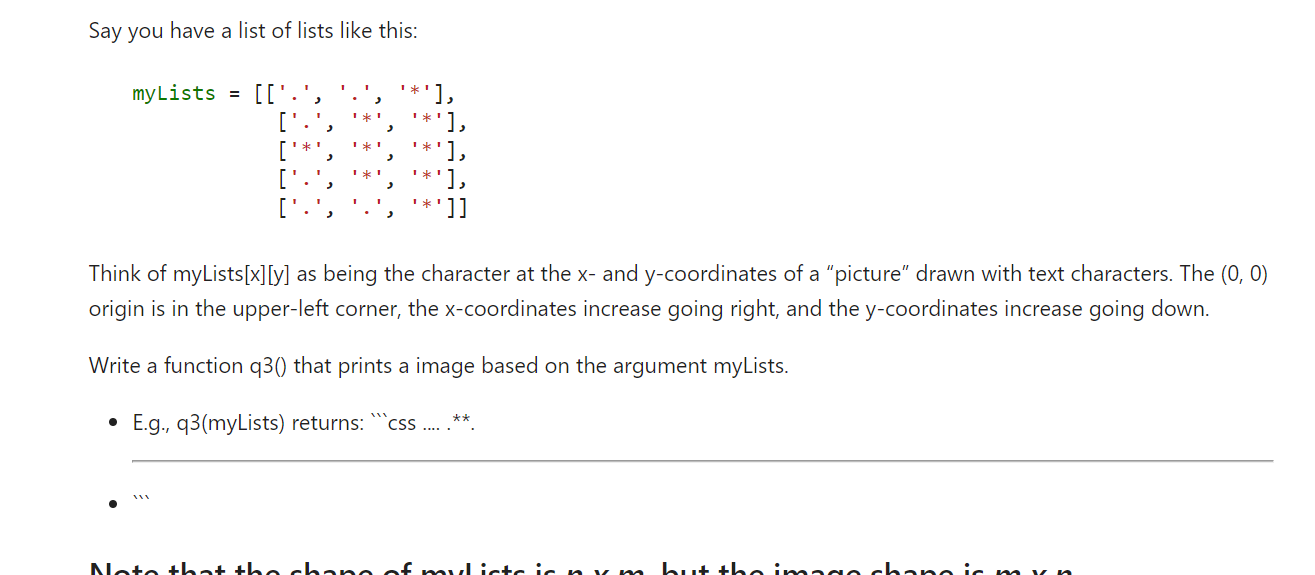 Solved Say you have a list of lists like this: myLists [[' | Chegg.com
