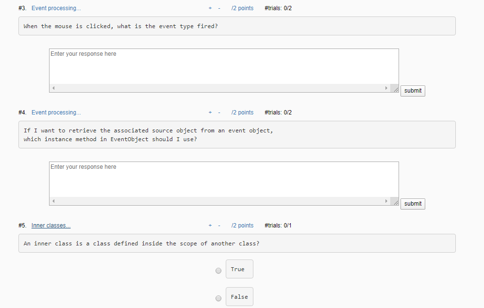 Solved #3. Event processing... + - 2 points #trials: 0/2 | Chegg.com