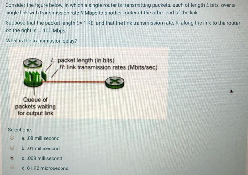Solved Consider the figure below, in which a single router