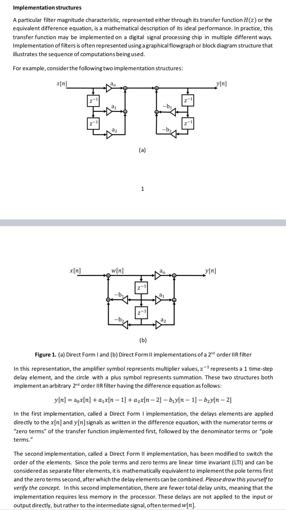 Solved 1. Derive the transfer function of the Direct Form II | Chegg.com