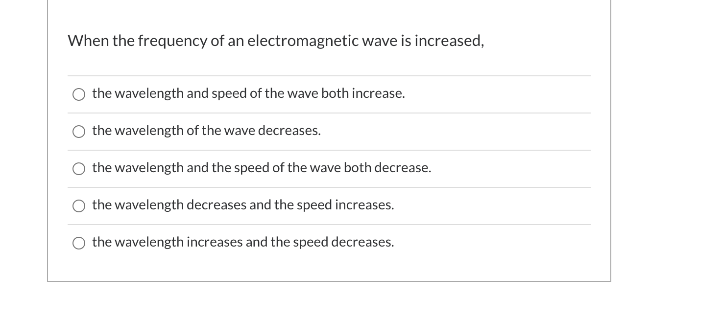 what happens when you increase the frequency of an electromagnetic wave