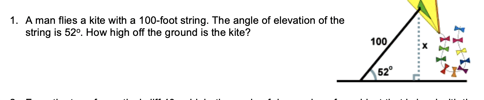 1 A Man Flies A Kite With A 100 Foot String The Chegg 