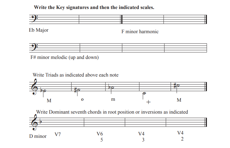 Write the Key signatures and then the indicated | Chegg.com