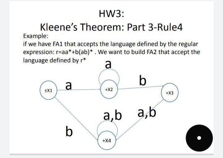 Solved HW3 Kleene's Theorem Part 3Rule4 Example if we