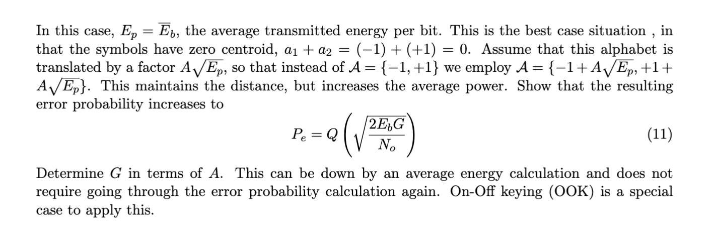 Solved 5.Translated BPSK Here We Consider BPSK, With Symbol | Chegg.com