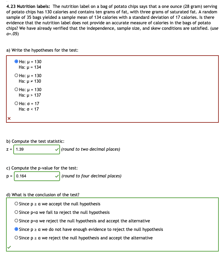 Solved 4.23 Nutrition labels: The nutrition label on a bag | Chegg.com