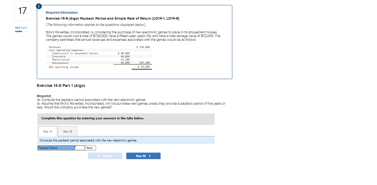 Solved PART 2||| 2a. Compute the simple rate of return | Chegg.com
