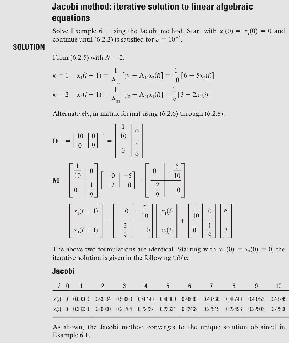 Solved Jacobi Method: Iterative Solution To Linear Algebraic | Chegg.com