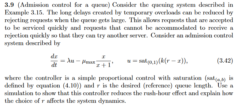 Solved 3.9 (Admission control for a queue) Consider the | Chegg.com