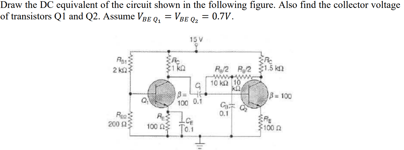 Solved Draw the DC equivalent of the circuit shown in the | Chegg.com